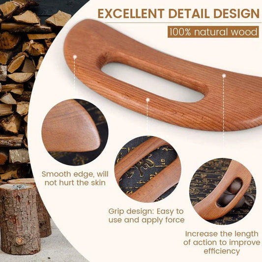 All-Natural Wood Slimming Massage Stick for Muscle Recovery, Lymphatic Drainage, and Relaxation