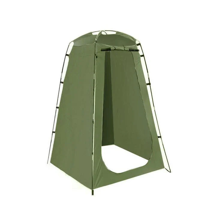 Premium Portable Privacy Shower Tent with waterproof, UV-protected fabric and sturdy fiberglass structure for outdoor adventures