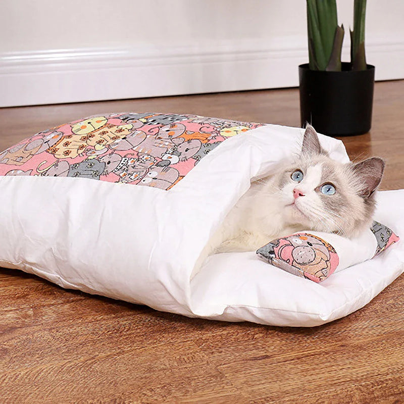 Hhomeenjoy Cozy Cat Cave Bed: Plush Retreat for Your Feline Friend