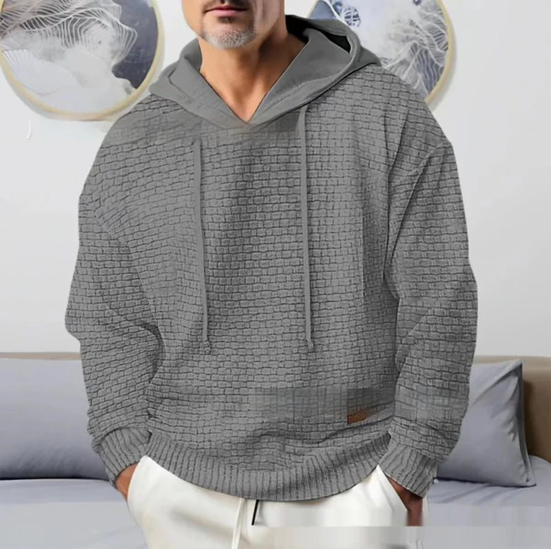 Hhomeenjoy US Cozy Hooded Jacquard Sweater for Modern American Men