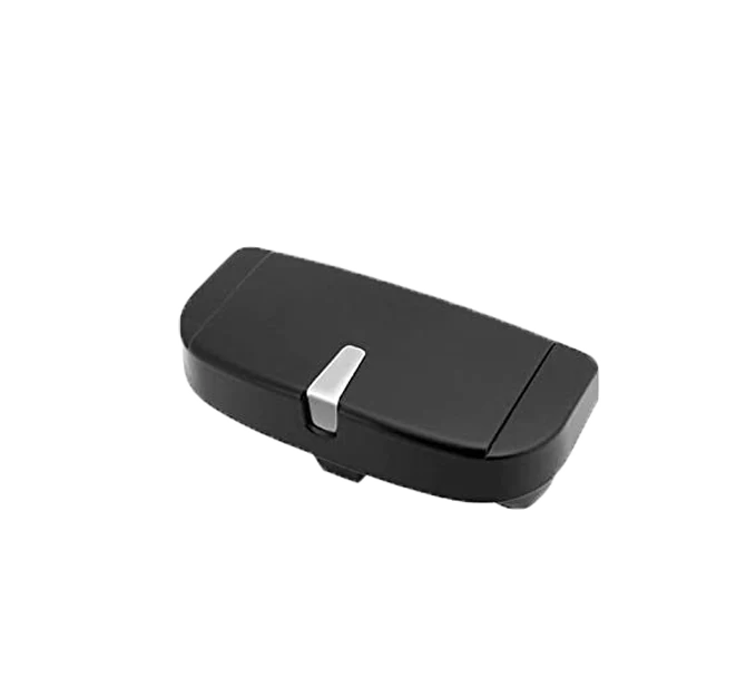 Magnetic car sunglasses holder with secure storage for cards and coins, shockproof sponge lining to protect sunglasses
