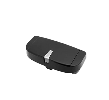 Magnetic car sunglasses holder with secure storage for cards and coins, shockproof sponge lining to protect sunglasses