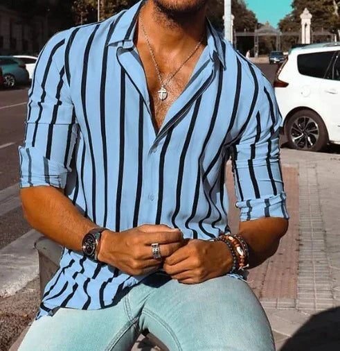 Premium polyester long sleeve shirt with 3D pattern for casual autumn wear