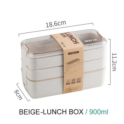 A stylish and practical 3-tier portable lunch box with separate compartments for organizing and transporting meals on the go