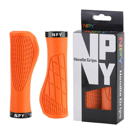 Durable and comfortable lock-on mountain bike grips in various vibrant colors for all-terrain riding