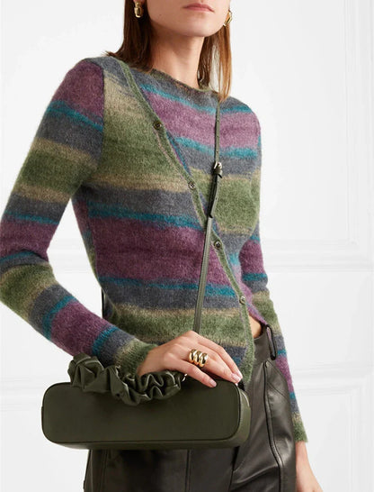 Chic Long Shoulder Diagonal Bag in Beige, Black, Dark Green, and Brown Colors