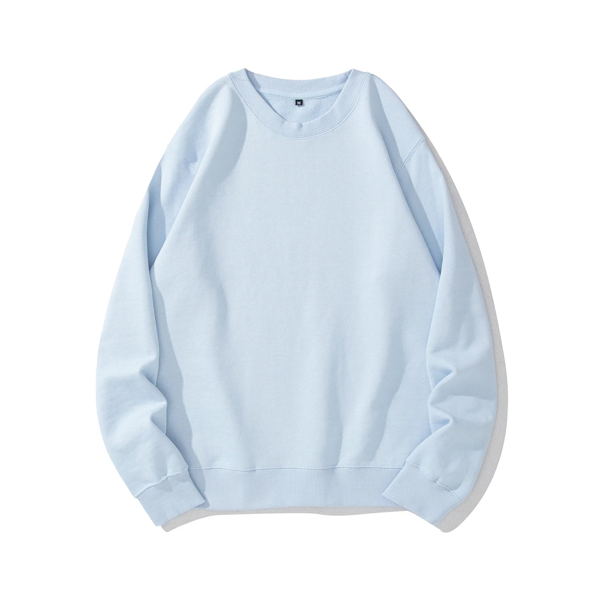 Cozy heavyweight round neck sweater in soft terry fabric, available in multiple colors