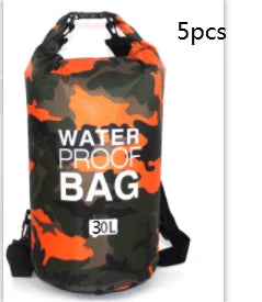Rugged waterproof backpack made of durable ripstop polyester, perfect for outdoor adventures like hiking, camping, and beach trips.
