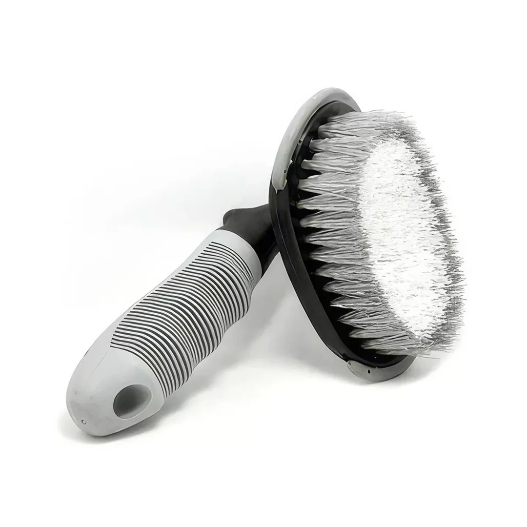 Effortless tire cleaning solution with Car Wheel Brush's unique L-shaped design, anti-slip handle, and convenient storage for a pristine car appearance.