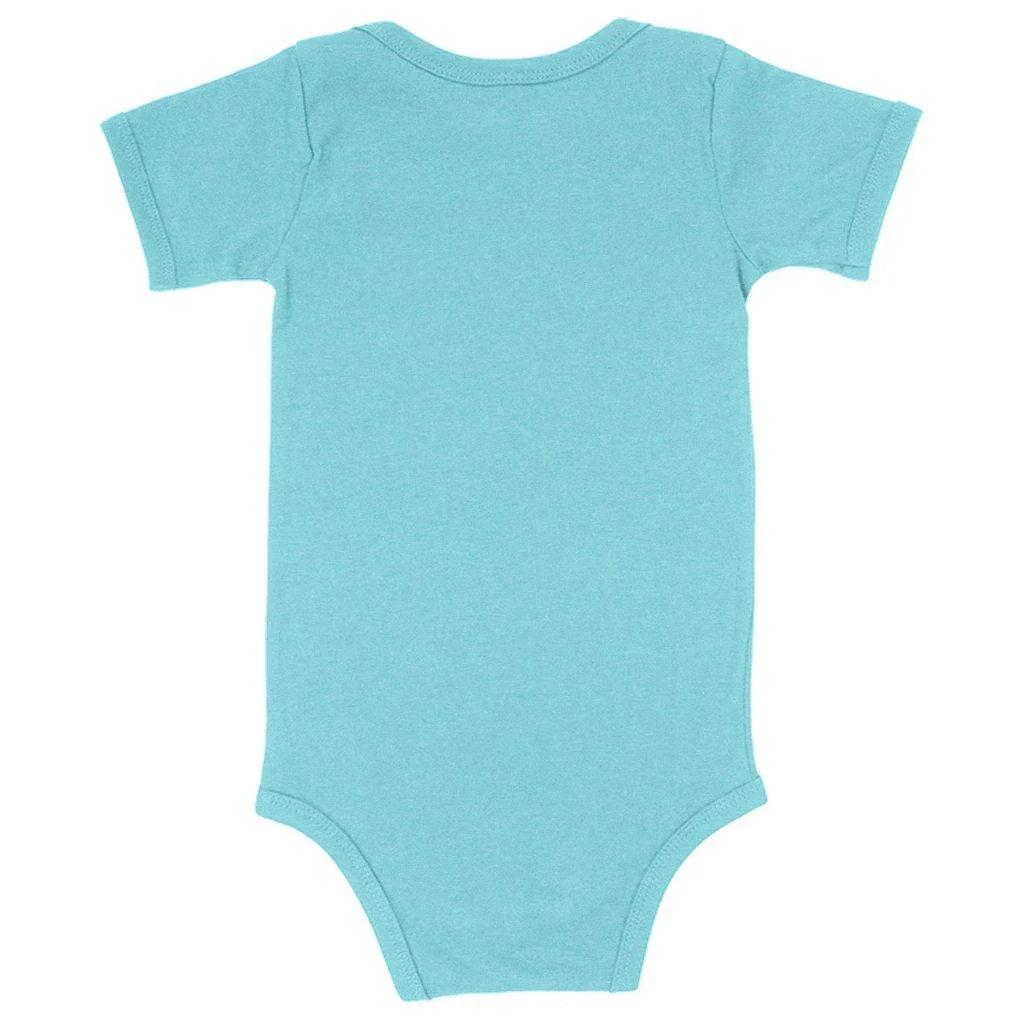 Soft, comfortable Bible verse onesie in mauve triblend fabric for newborns and growing babies up to 24 months
