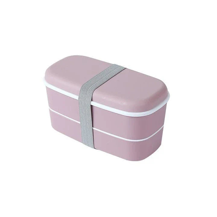 Microwave-safe 2-tier lunch box with separate compartments for organizing and transporting meals