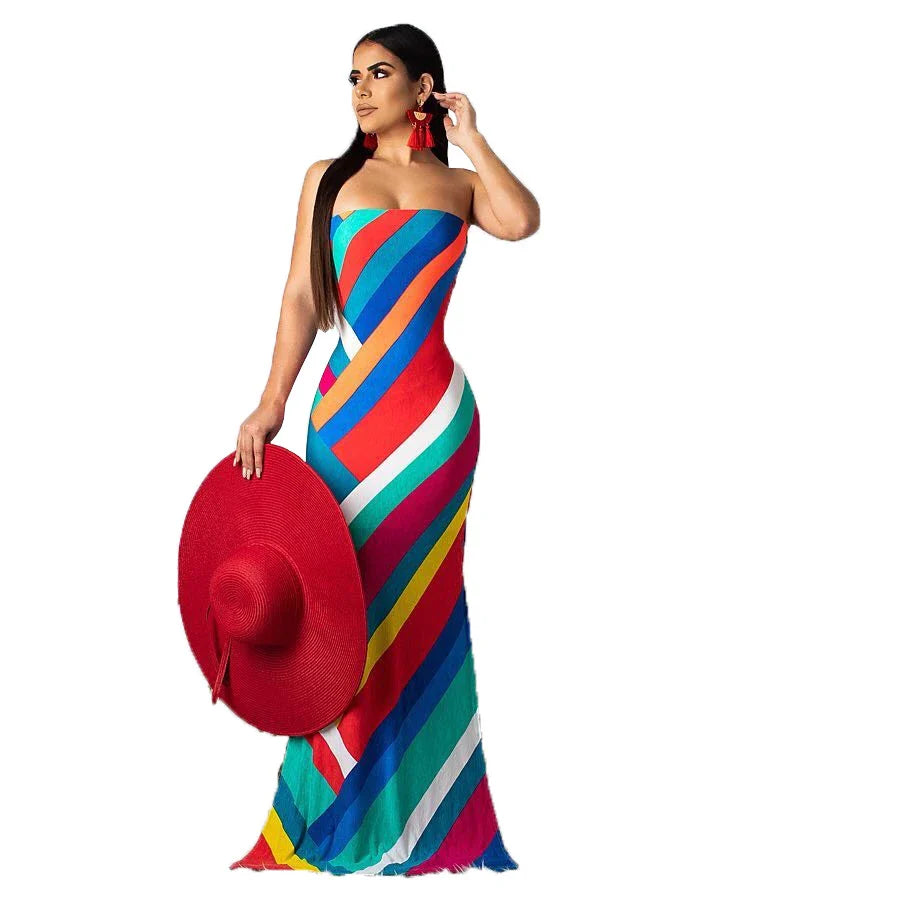 Premium halter dress with vibrant printed design, flattering silhouette, and breathable polyester fabric