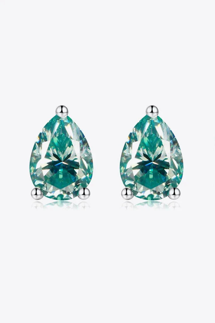 Hhomeenjoy Elegant 2 Carat Moissanite Teardrop Earrings in Sterling Silver