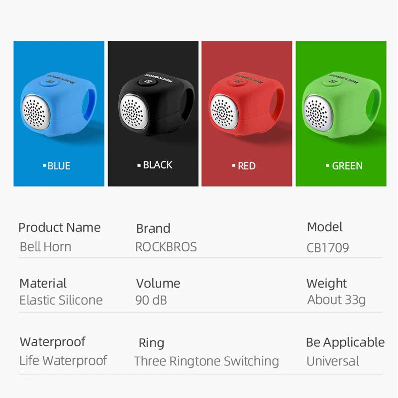 High-Powered Electric Cycling Bell with 110 dB Horn, Rainproof Handlebar Design for Maximum Safety and Visibility