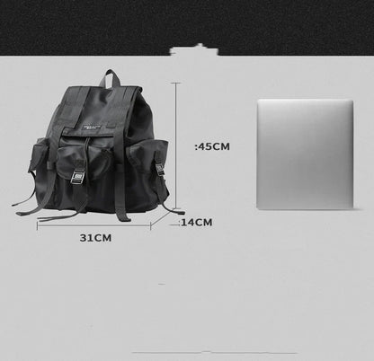 Men's versatile large capacity travel backpack in black color, featuring a spacious 20L design, water-resistant Oxford fabric, and breathable mesh back panel for comfort.