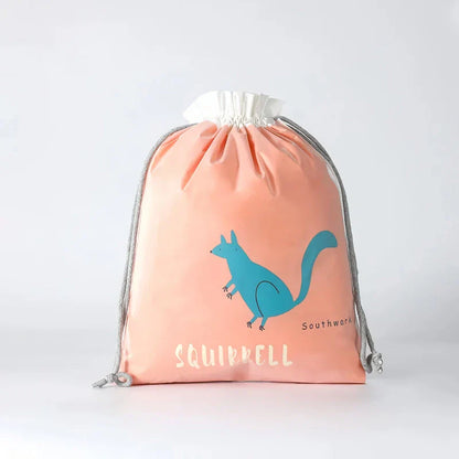 Cartoon Cute Large Capacity Waterproof Drawstring Storage Bag in Yellow Color