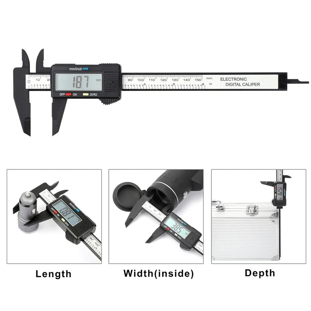 Digital Vernier Caliper with Precise Measurements and Large LCD Display for Professional and DIY Use