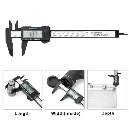 Digital Vernier Caliper with Precise Measurements and Large LCD Display for Professional and DIY Use