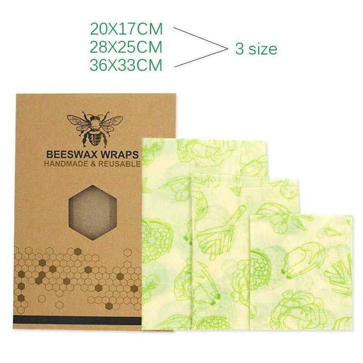 Reusable beeswax food wrap film in a variety of floral patterns, including yellow, green, beige, and white