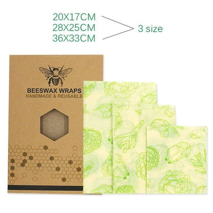 Reusable beeswax food wrap film in a variety of floral patterns, including yellow, green, beige, and white