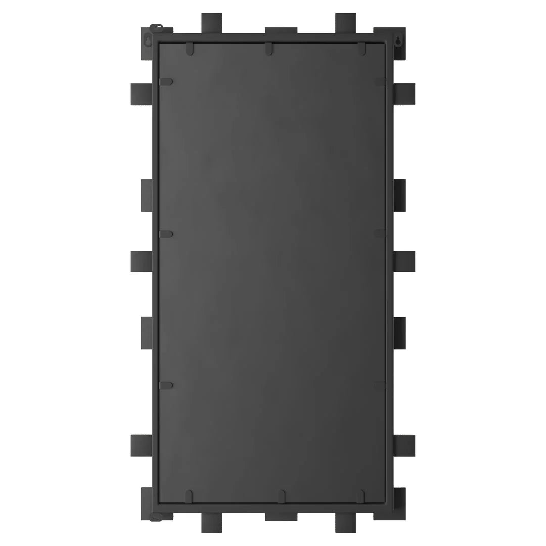 Elegant industrial-vintage rectangular wall mirror with ornate frame, perfect for bathroom, bedroom, or living room decor