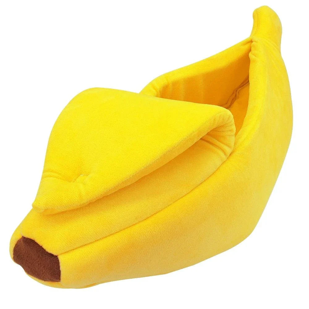 Comfy banana-shaped cat bed in various sizes, providing a cozy and supportive resting spot for feline companions