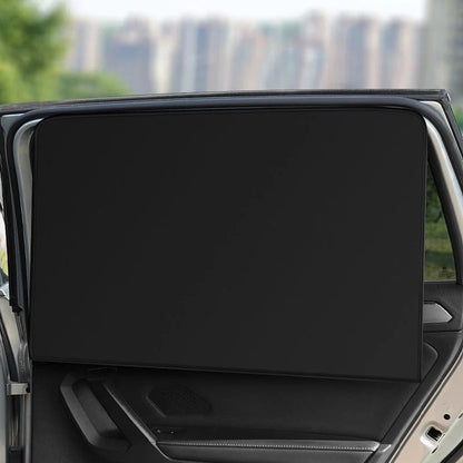 2PCS Magnetic Car Sun Shade with UV Protection - Sleek Black Design for Effortless Sun Glare Reduction