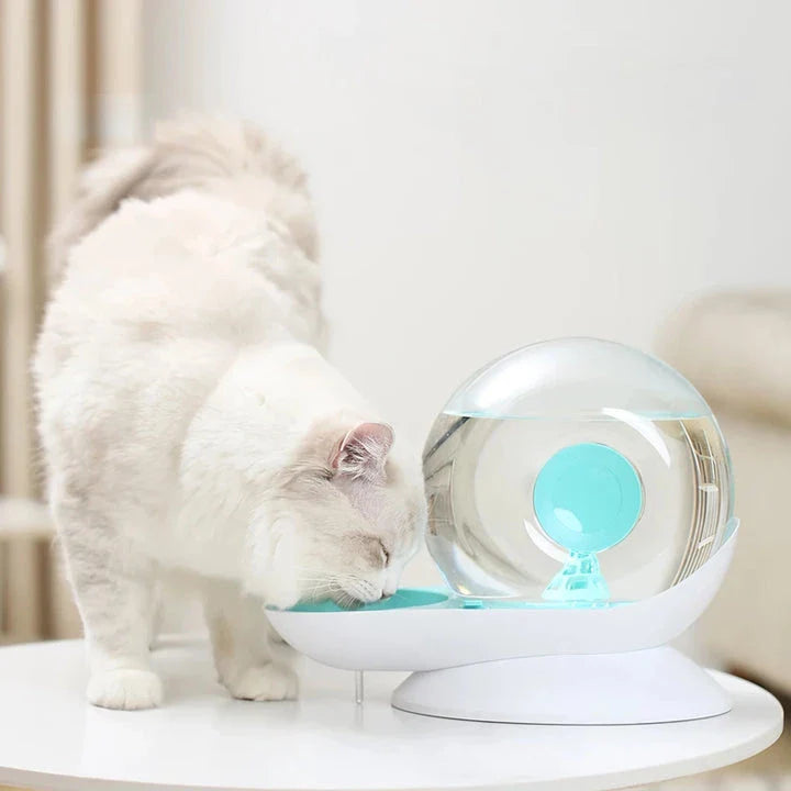 2.8L snail-shaped automatic pet water fountain in pink color for cats and dogs