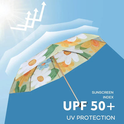 Flower Pocket Mini Phone Umbrella - Portable Folding Umbrella with Cute Floral Design for Rainy and Sunny Days