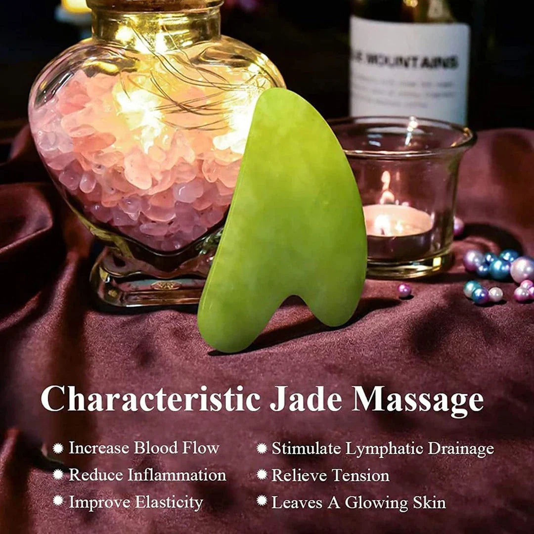 Premium natural jade roller and gua sha set for a luxurious facial massage and skin rejuvenation