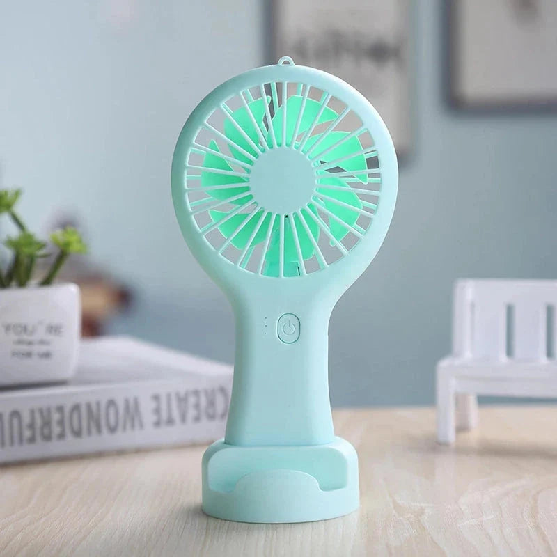 Compact 800mAh Rechargeable Pocket Fan in Blue Color - A Portable, Powerful and Convenient Personal Cooling Device