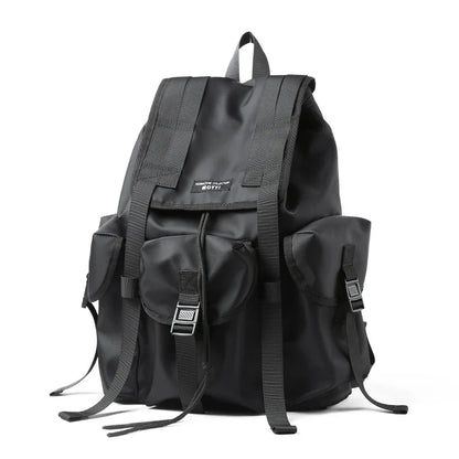 Men's versatile large capacity travel backpack in black color, featuring a spacious 20L design, water-resistant Oxford fabric, and breathable mesh back panel for comfort.