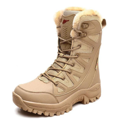Durable and comfortable men's winter boots with breathable mesh uppers and sturdy rubber soles for reliable traction and support in snowy and icy conditions.
