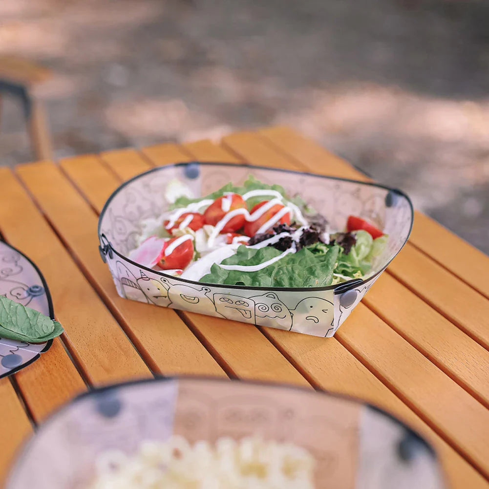 Versatile outdoor dining set with foldable bowl, cup, plate, and coffee drip filter made of durable, heat-resistant polypropylene material
