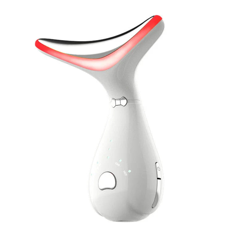 Color Light Neck Beauty Instrument - Neck Massaging Device with Vibration and Color-Changing Light Therapy