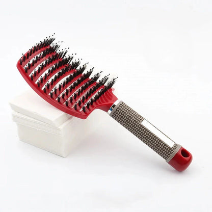 Curved Bristle Massage Comb for Detangling, Scalp Stimulation, and Healthy Hair Growth