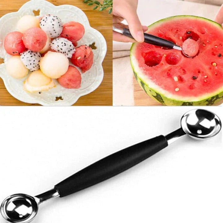 Hhomeenjoy Multifunctional Stainless Steel Fruit Carving Scoop with Dual Ends