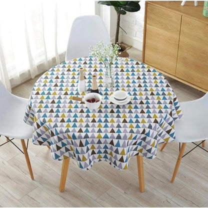 A beautiful cotton and linen Nordic-inspired decorative tablecloth in various sizes, perfect for elevating your dining experience.