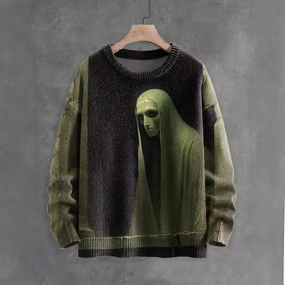 Ghostly Halloween sweater with playful ghost design, available in a variety of colors and sizes
