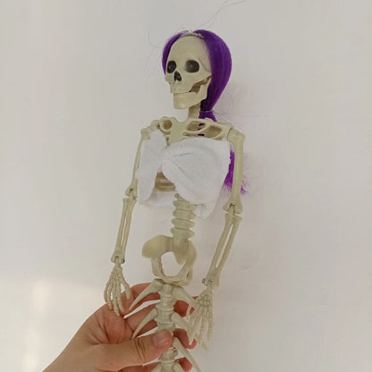 Mermaid bone pendant in various colors, including brown, dark purple, burgundy, and lake blue, hanging outdoors for Halloween decoration