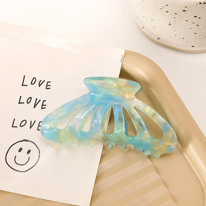 Stylish geometric hollow stripes barrettes in beige color, a fashionable hair accessory for women and girls