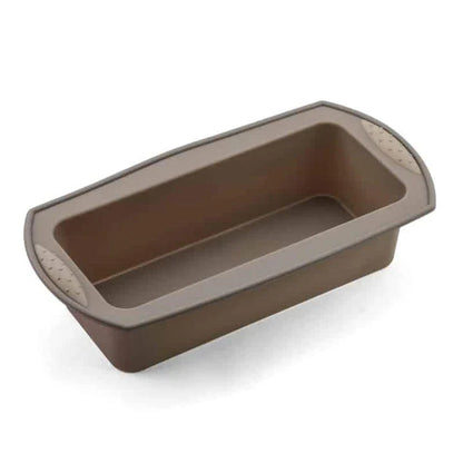 Vibrant silicone cake mold in grey color, used for baking colorful and creative desserts