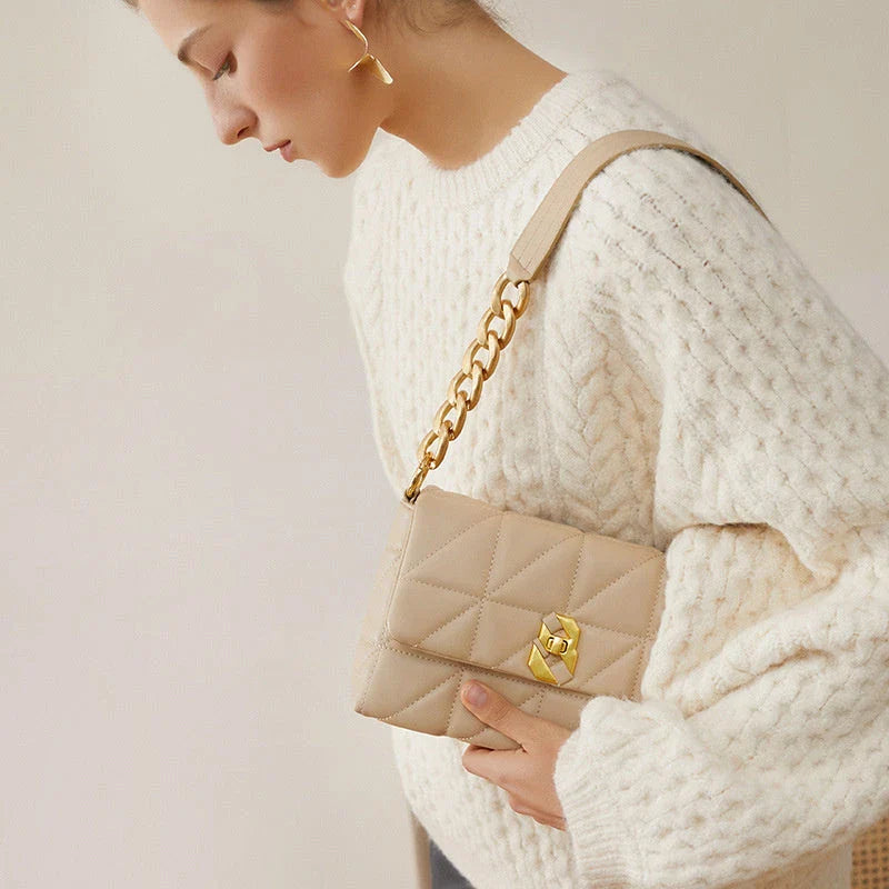 Trendha Premium Genuine Leather Crossbody Bag in White - Versatile, Durable, and Stylish Accessory for Modern Women