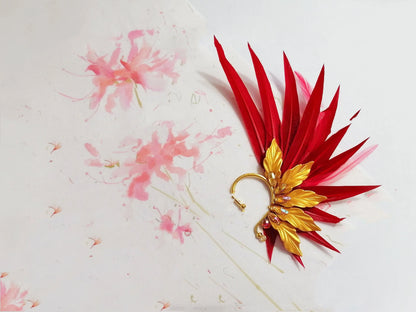 Elegant feather earrings with delicate angel wing design in various color options