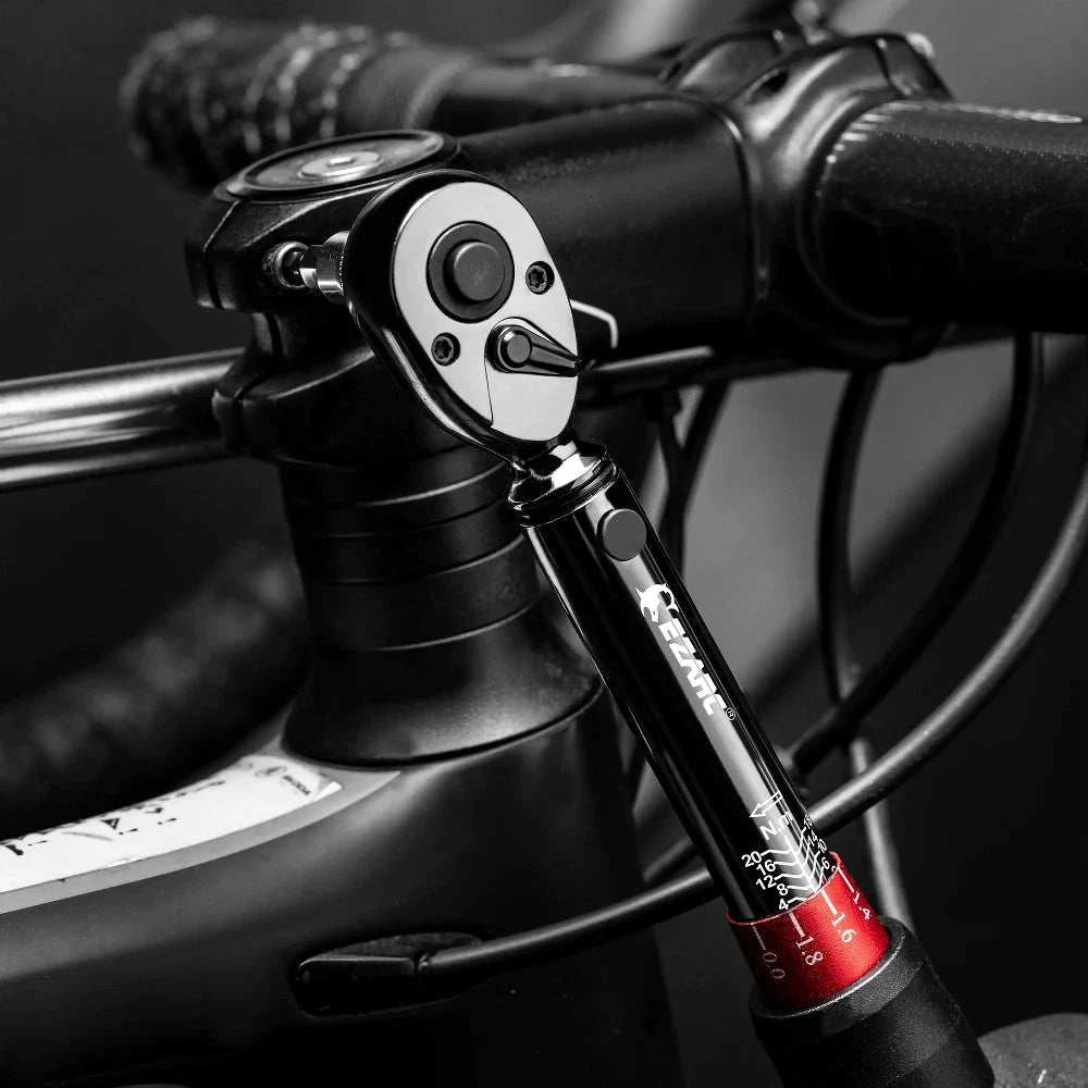 16-Piece Precision Torque Wrench Set for Bicycle Maintenance with Chrome Vanadium Steel Construction and Micro-Adjustment Capabilities
