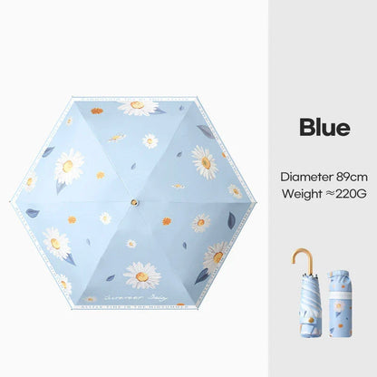 Compact Folding UV Parasol - Lightweight, Waterproof, and UV-Resistant Umbrella for Rain and Sun Protection