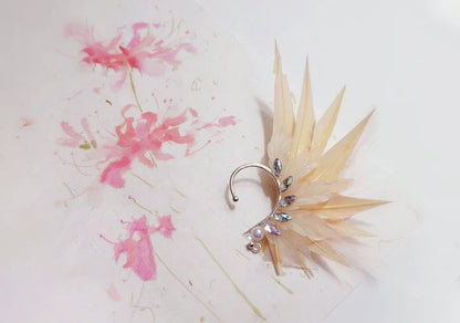 Elegant feather earrings with delicate angel wing design in various color options