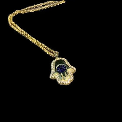 Demon Eye Jewelry Set with Necklace, Bracelet, and Earrings in Gold Tone
