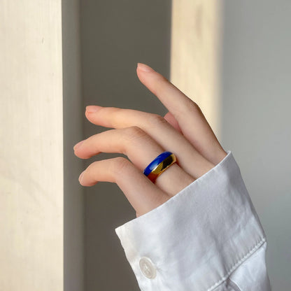 Premium dark blue titanium steel ring with a sleek, modern design for stylish American men