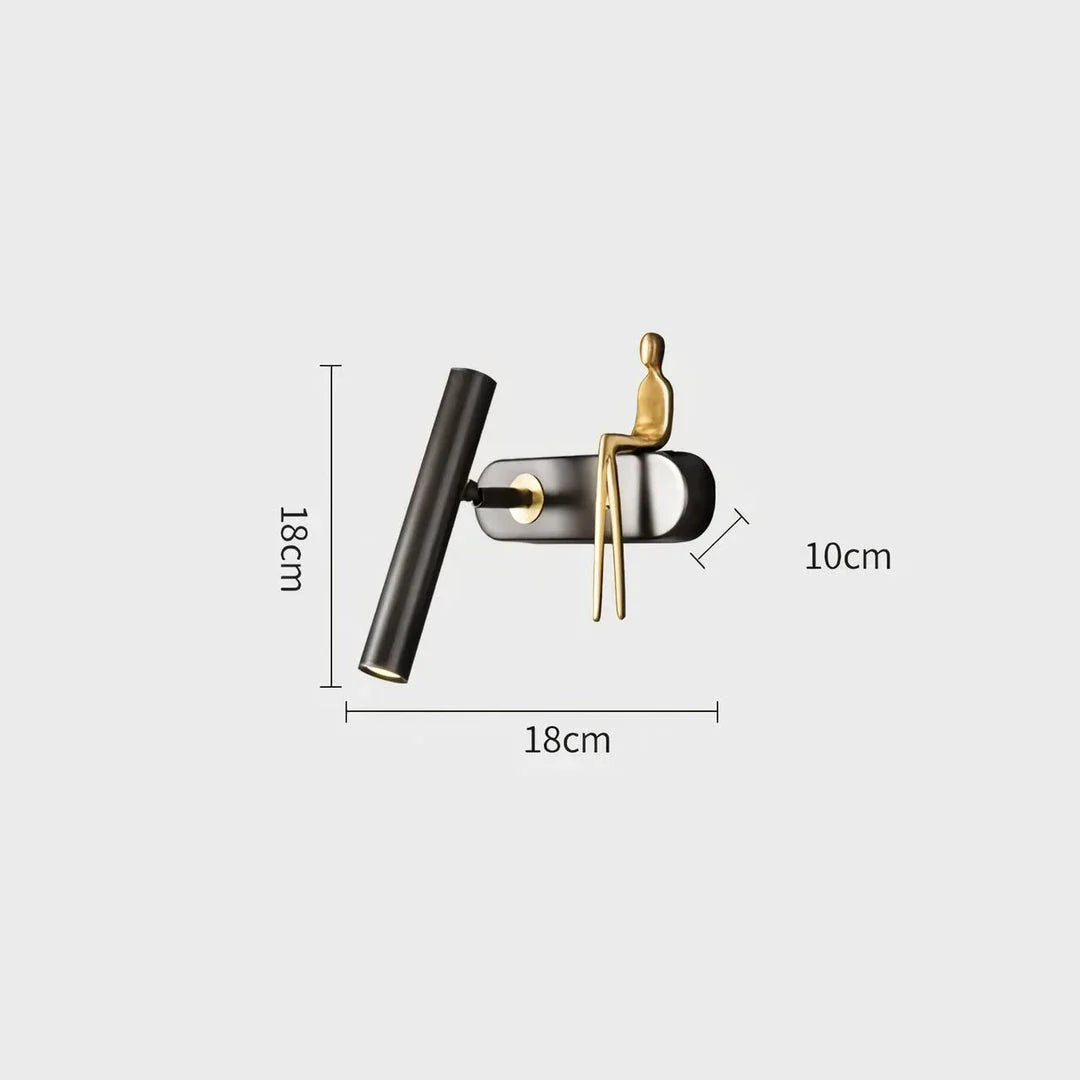 Stylish and versatile bedroom wall lamp with a sleek, postmodern design and a luxurious gold finish